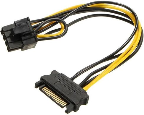 15 Pin SATA Male to 8pin(6+2) PCI-E Male Video Card Power Supply Adapter Data Cables SATA to PCI Power Adapter Cable in Saudi Arabia