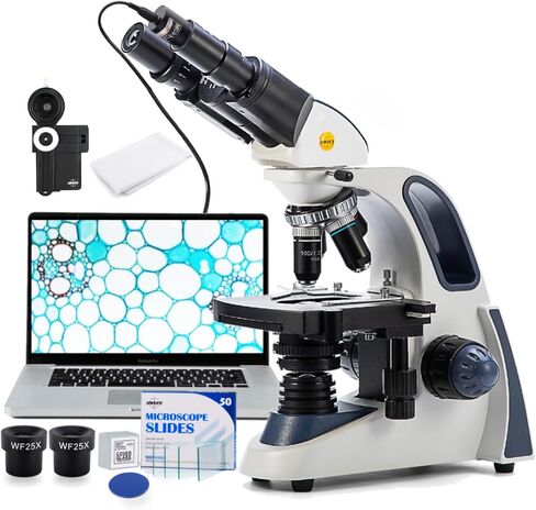 SWIFT SW380B Compound Binocular Microscope 40X-2500X, with 5MP USB Camera,Microscope Lens Adapter and 100 PCS Slide Kit in Saudi Arabia