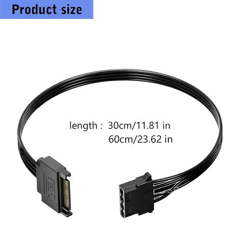 15P to 4Pin Converter Power Cable Portable Extension Cable Computer Power Adapter Hard Drive Disk Accessoriesr in Saudi Arabia