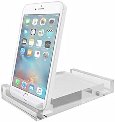 FixtureDisplays Clear Cellphone Holder Tablet Stand Acrylic Sharp Angle Look Groove is 13mm Deep in Saudi Arabia