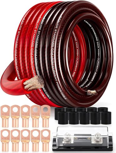 30FT 1/0 Battery Cable CCA,0 Gauge Wire with 200A Fuse Holder for Car Amp in Saudi Arabia