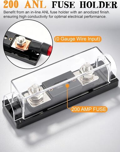 30FT 1/0 Battery Cable CCA,0 Gauge Wire with 200A Fuse Holder for Car Amp in Saudi Arabia
