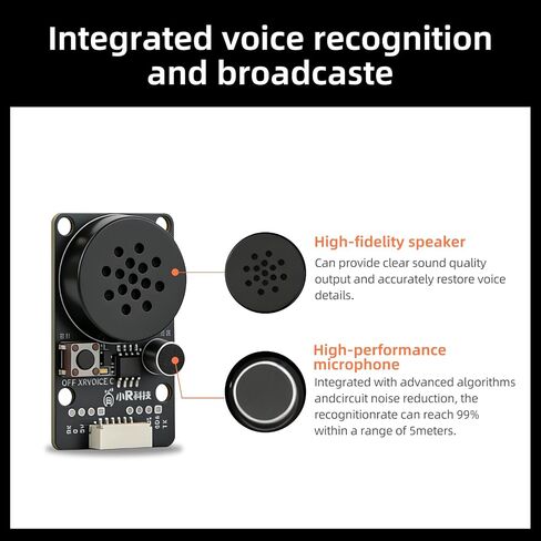 AI Voice Recognition Module, Offline Speech Voice Interaction Module with Speaker & Microphone, 5m Range, UART/I2C, Type-C Plug-and-Play for Arduino Raspberry Pi STM32 Jetson Nano in Saudi Arabia