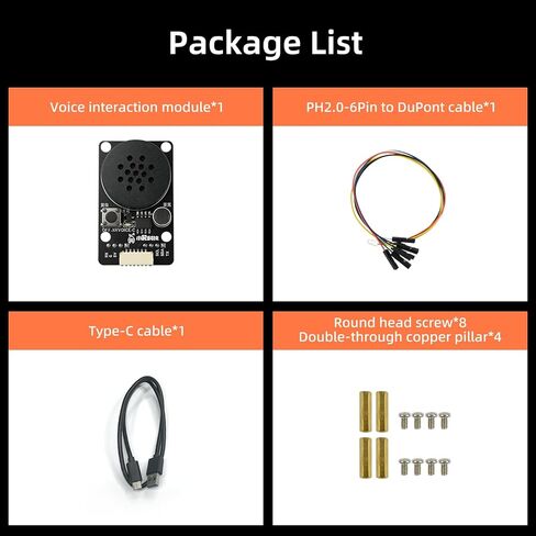 AI Voice Recognition Module, Offline Speech Voice Interaction Module with Speaker & Microphone, 5m Range, UART/I2C, Type-C Plug-and-Play for Arduino Raspberry Pi STM32 Jetson Nano in Saudi Arabia