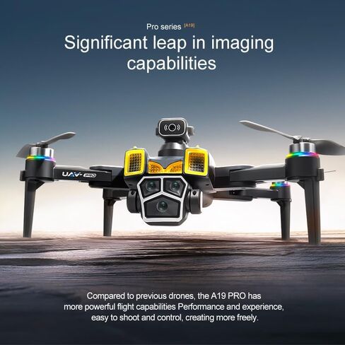 High-definition drone: Equipped with a GPS positioning system, one-touch return-to-home function, a 5.9-inch remote controller, brushless motors, and a 90° adjustable camera. This foldable quadcopter is perfect for recreational flying, aerial photography, in Saudi Arabia