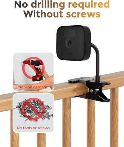 Flexible Clip Clamp Mount Compatible with Blink Outdoor 2K+,Outdoor 4 (4th Gen)/(3rd Gen), XT,XT2, Mini 2K+,Mini 2,7.2 inches Gooseneck Arm,Attach Your Blink Camera Wherever You Like Without Any Tools in Saudi Arabia