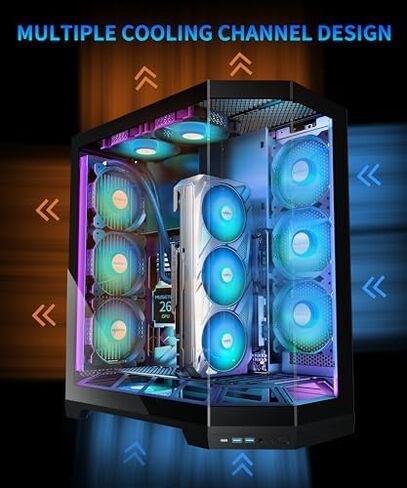 MUSETEX GR3 PC CASE ATX 5 PWM ARGB Fans Pre-Installed Bundled 1000W PC Power Supply in Saudi Arabia
