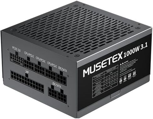 MUSETEX GR3 PC CASE ATX 5 PWM ARGB Fans Pre-Installed Bundled 1000W PC Power Supply in Saudi Arabia