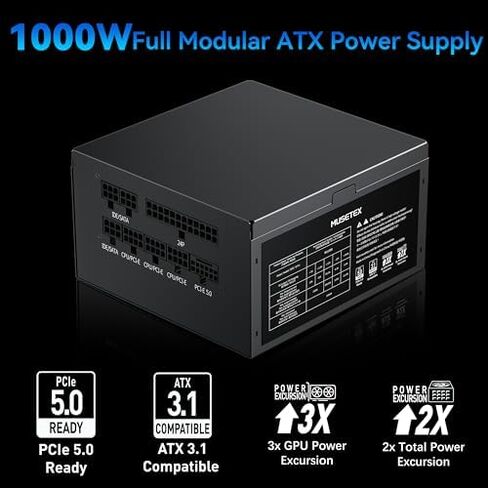 MUSETEX GR3 PC CASE ATX 5 PWM ARGB Fans Pre-Installed Bundled 1000W PC Power Supply in Saudi Arabia
