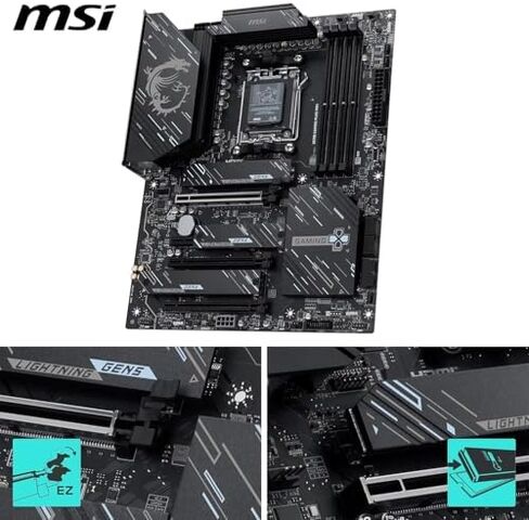 Micro Center CPU Motherboard Memory Combo: AMD Ryzen 7 9800X3D CPU Processor + MSI X870E Gaming Plus WiFi Motherboard + KLEVV Bolt V DDR5 32GB (2x16GB) 6400MHz CL30 Ram Memory White in Saudi Arabia
