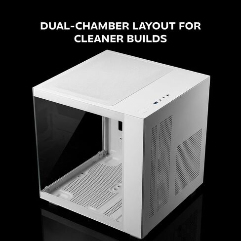 Mars Gaming MC-Cube, MicroATX PC Case, Ultra-Compact Cube Format, Panoramic Tempered Glass, 120mm ARGB Rear Fan, Support for Liquid Cooling up to 120mm, Mini Tower with USB-C, White in Saudi Arabia