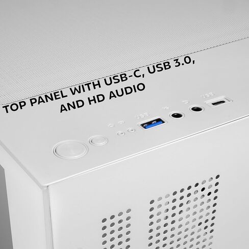 Mars Gaming MC-Cube, MicroATX PC Case, Ultra-Compact Cube Format, Panoramic Tempered Glass, 120mm ARGB Rear Fan, Support for Liquid Cooling up to 120mm, Mini Tower with USB-C, White in Saudi Arabia