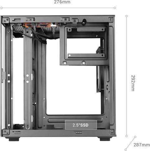 Mars Gaming MC-Cube, MicroATX PC Case, Ultra-Compact Cube Format, Panoramic Tempered Glass, 120mm ARGB Rear Fan, Support for Liquid Cooling up to 120mm, Mini Tower with USB-C, Black in Saudi Arabia