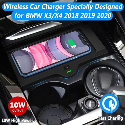 New Wireless Car Charger for BMW X3 (2018-2022)/X4 (2019-2022),15W Fast Wireless Phone Charging Pad, Center Console Wireless Charger Works with QI-Enabled Phones in Saudi Arabia