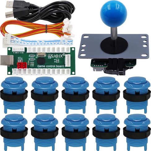 SJ@JX Arcade Game Controller DIY Kit Microswitch Button 4&8 Way Joystick Zero Delay USB Encoder Fighting Stick Handles Console for PC MAME Raspberry Pi Retropie in Saudi Arabia