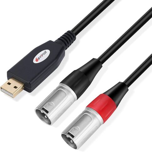 USB to Dual 1/4" Stereo Audio Cable, USB-A to Dual 1/4" inch Output Cord Connector, PC to Stereo Audio Cable Converter for Amplifier, Speaker, etc 10Ft in Saudi Arabia