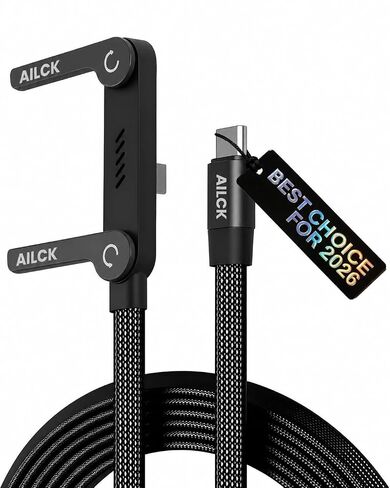 كابل من النوع C بقدرة 240 وات USB-C شحن حامل غير مرئي شحن عالي السرعة أسود LED Lightning Store سريع إلى Lite Side 2 في 1 حامل مجدول جانبي مدمج قابل للطي متعدد الوظائف (C-C) in Kuwait