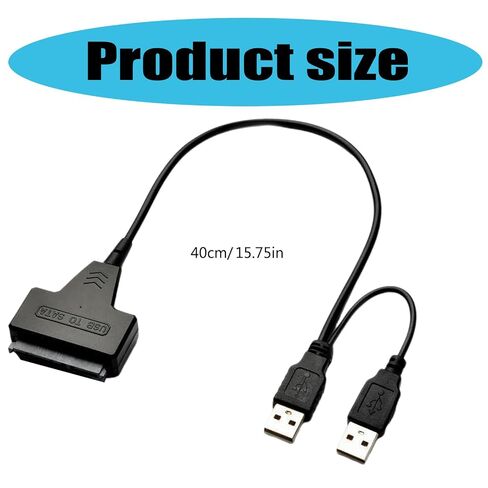 USB 2.0 to Adapter Cable for 2.5 3.5 Inch SSD External Hard Drive Converter Transfer Cord with LED Activity in Saudi Arabia