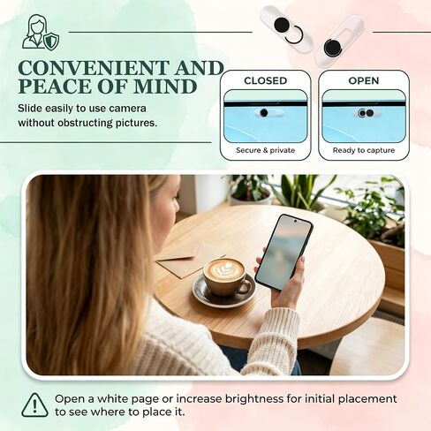 3 Pcs Front Camera Cover for Phone Ipad, Webcam Blocker for Cell Front Camera Covers, Privacy Slider Protects Your Phone Security Black in Saudi Arabia
