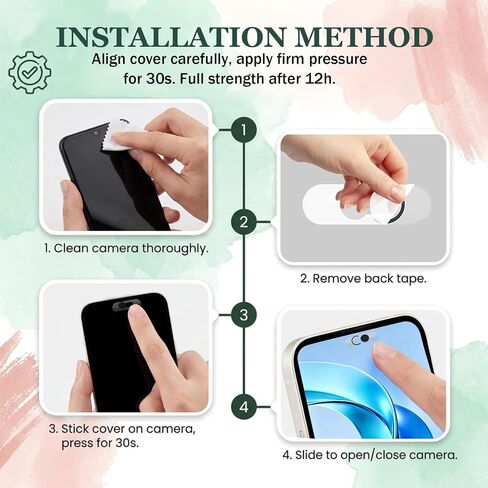 3 Pcs Front Camera Cover for Phone Ipad, Webcam Blocker for Cell Front Camera Covers, Privacy Slider Protects Your Phone Security Black in Saudi Arabia