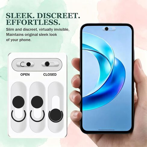 3 Pcs Front Camera Cover for Phone Ipad, Webcam Blocker for Cell Front Camera Covers, Privacy Slider Protects Your Phone Security Black in Saudi Arabia