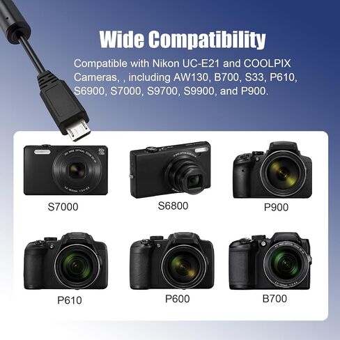Micro USB Camera Cable Replacement for Nikon UC-E21 COOLPIX Cameras in Saudi Arabia