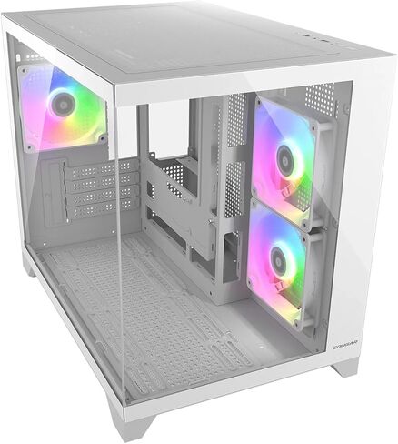 COUGAR FV150 Mini RGB, Mini Tower, RGB, Supports up to 400mm GPUs, 360mm AIO, Maximum 9 Fans, Mini-ITX, Micro-ATX and Reverse Connector motherboards, USB 3.2 Gen 2 Type-C (White) in Saudi Arabia