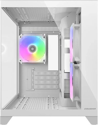 COUGAR FV150 Mini RGB, Mini Tower, RGB, Supports up to 400mm GPUs, 360mm AIO, Maximum 9 Fans, Mini-ITX, Micro-ATX and Reverse Connector motherboards, USB 3.2 Gen 2 Type-C (White) in Saudi Arabia