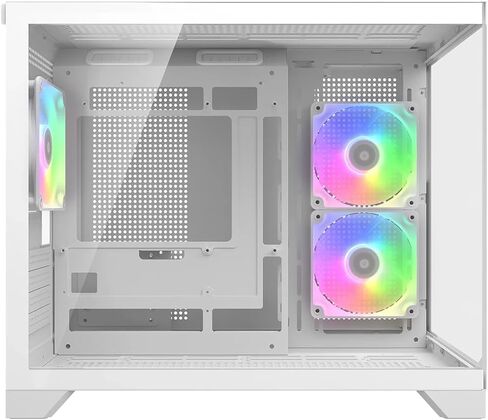 COUGAR FV150 Mini RGB, Mini Tower, RGB, Supports up to 400mm GPUs, 360mm AIO, Maximum 9 Fans, Mini-ITX, Micro-ATX and Reverse Connector motherboards, USB 3.2 Gen 2 Type-C (White) in Saudi Arabia