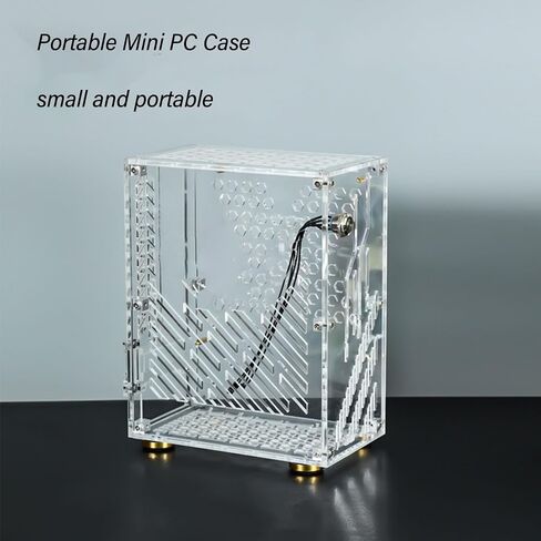 Mini ITX Case Compact and Lightweight 4.3L for DIY Projects Clear Acrylic Design for Mini PC Enthusiasts 9.5x7.6x4.5in (Transparent) in Saudi Arabia