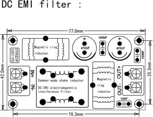 gotor Audio DC Power Filter DC LC EMI Power Filter Board 4A Electromagnetic Interference Suppressor Passive Power EMI Fil TER for Audio PowerAmplifier with 5.5x2.1mm D C Cable in Saudi Arabia
