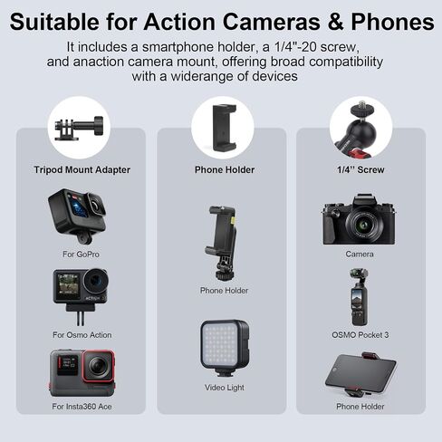 Dual Suction Cup Car Mount with Phone Holder,360°Adjustable for Action Cameras & Smartphones,Windshield,Dashboard,Boat Mount for GoPro Hero 13/12/11/10,DJI OSMO Action,Insta360 X4/X3,and More in Saudi Arabia