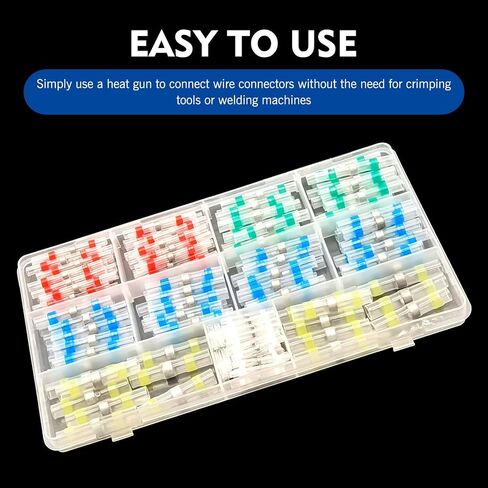 160 PCS Heat Shrink Wire Connectors, Waterproof Insulated Butt Terminals, Heat Shrink Wire Splice Terminal Kit, Universal for Most Cars, Trucks, SUVs (Multicolored) in Saudi Arabia