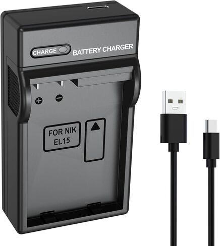 EN-EL15 Battery Charger for Nikon D7500, D7200, D7100, D7000, D850, D750, D500, D810a, D810, D800e, D800, D610, D600 & More Camera with USB C Cable in Saudi Arabia