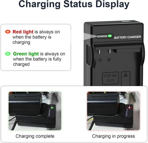 EN-EL15 Battery Charger for Nikon D7500, D7200, D7100, D7000, D850, D750, D500, D810a, D810, D800e, D800, D610, D600 & More Camera with USB C Cable in Saudi Arabia