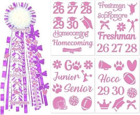 80 Pcs Pink Homecoming Mum Stickers Homecoming Mum Supplies in Saudi Arabia