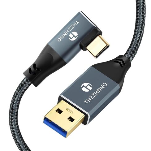Right Angle USB C Cable 1.6FT, 10Gbps USB 3.0 A to USB 3.1 90 Degree Cord, 90° Angled USB Type C to Type A Cable for Mobile Phone, iPad, Laptop, Steam Deck, Tablet, SSD, Monitor etc. in Saudi Arabia