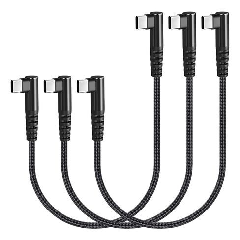 كابل USB C إلى USB C 100 وات 1 قدم 90 درجة شحن سريع نايلون مضفر 3 عبوات in Kuwait