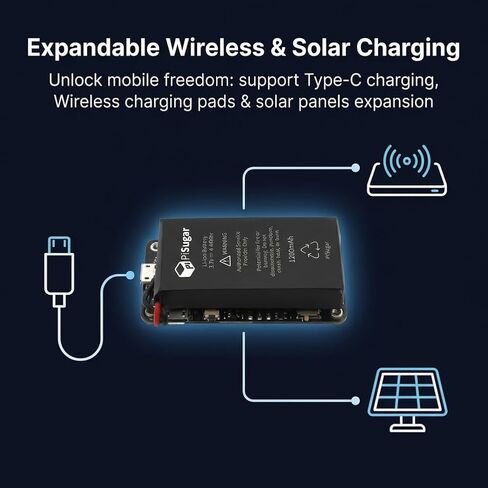 PiSugar S Portable1200mAh UPS Battery for Raspberry Pi Zero W/WH/2W – Pwnagotchi Power Module with Auto Boot, Handheld Uninterruptible Power Supply (Pi Not Included) in Kuwait