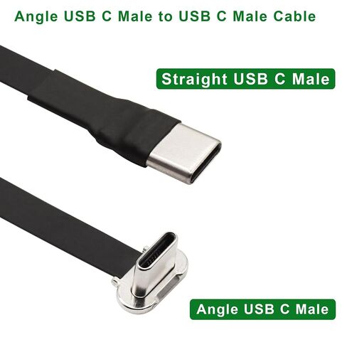 Right Angle USB C Flat Cable Right Angle USB C Male to Male PD 65W Fast Charge Data Cord for Power Banks Phone Tablet(300mm/11.8in) in Kuwait
