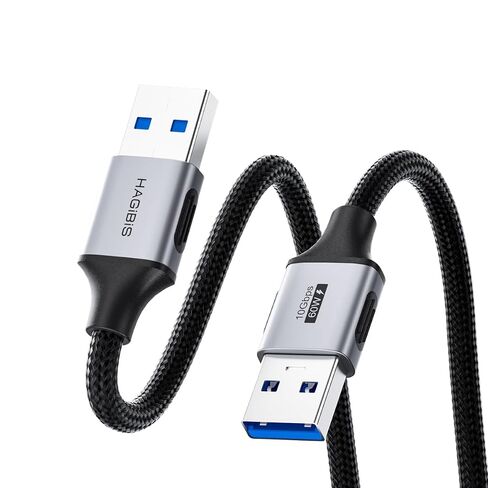 Hagibis USB to USB Cable, 10Gbps Data Transfer 60W Fast Charging USB 3.2 A to A Male to Male Cable for Computer, PC, Laptop, Cooler, DVD Player, Hard Drive Enclosures, Set Up Box (6.6FT) in Saudi Arabia