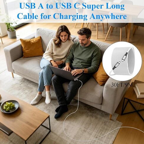 ACANDYA USB C Cable 30FT Extra Long 60W Fast Charging Outdoor Camping Cord in Saudi Arabia