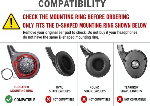 Ear Pads Soft Protein Leather Compatible with Cadillac Escalade,Escalade-ESV,SRX,CT5,CT6,XT5,XTS,Chevrolet,Buick,GMC Wireless Headphone Entertainment DVD Systems Headset Cushion EarPads in Saudi Arabia