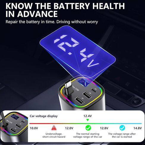Retractable Car Charger USB C 78W & 85.5W 4 in 1 Fast Car Charger in Saudi Arabia