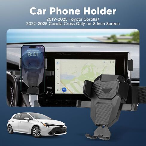 حامل هاتف مناسب لـ 2019-2026 Toyota Corolla 2022-2026 Corolla Cross Phone Mount Accessories، حامل هاتف خلوي متنقل قابل للتعديل مقاس 8 بوصات، شاشة كورولا للملاحة وشاشة داخلية in Kuwait