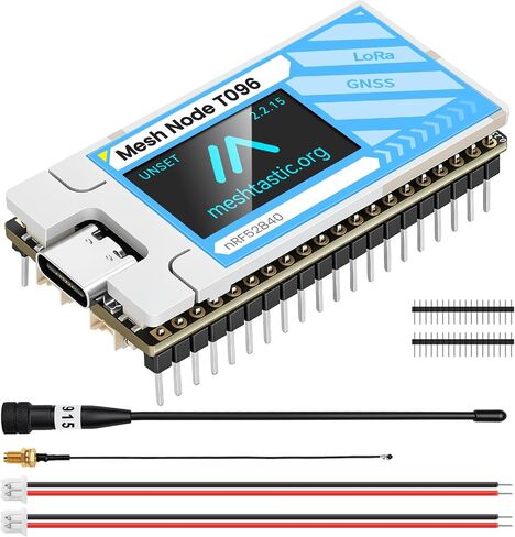 Mesh Node T096 + 915MHz LoRa Antenna UC6580 Dual Band GNSS GPS Module nRF52840 Bluetooth 5, 28dBm High Power SX1262 LoRa Support Off-Grid Asset Tracking Communication Compatible with Meshtastic in Saudi Arabia