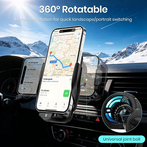 Cooling Car Phone Holder, 15W Wireless Car Charger Mount, Smart Sensing in Saudi Arabia