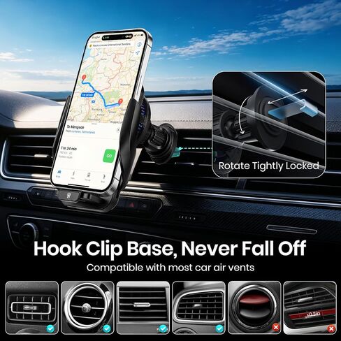 Cooling Car Phone Holder, 15W Wireless Car Charger Mount, Smart Sensing in Saudi Arabia