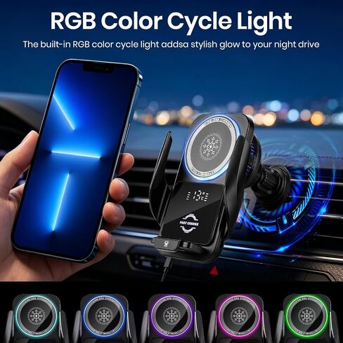 Cooling Car Phone Holder, 15W Wireless Car Charger Mount, Smart Sensing in Saudi Arabia