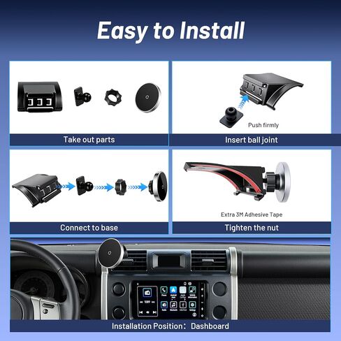 Car Mount for Toyota FJ Cruiser 2007-2014, Wireless Fast Charging in Saudi Arabia